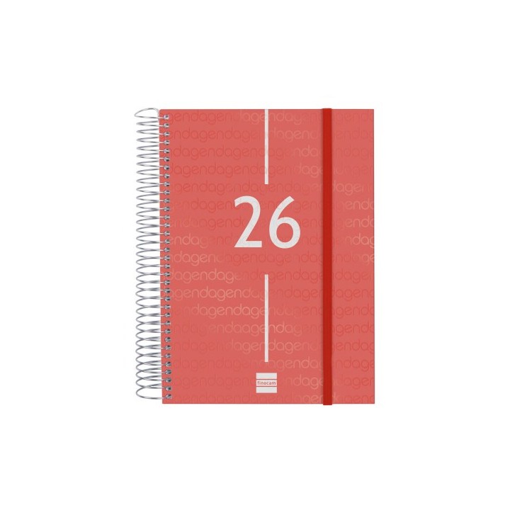 finocam agenda 2026 basic year e10 155x212mm dia pagina rojo finocam 741103026