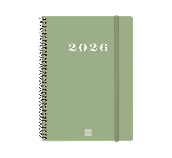 finocam agenda 2026 basic my e10 155x212mm semana vista horizontal verde finocam 743502026