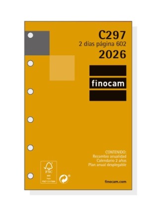 finocam recambio anual 2026 c297 classic602 73x114mm 2 dias pagina finocam 201280026