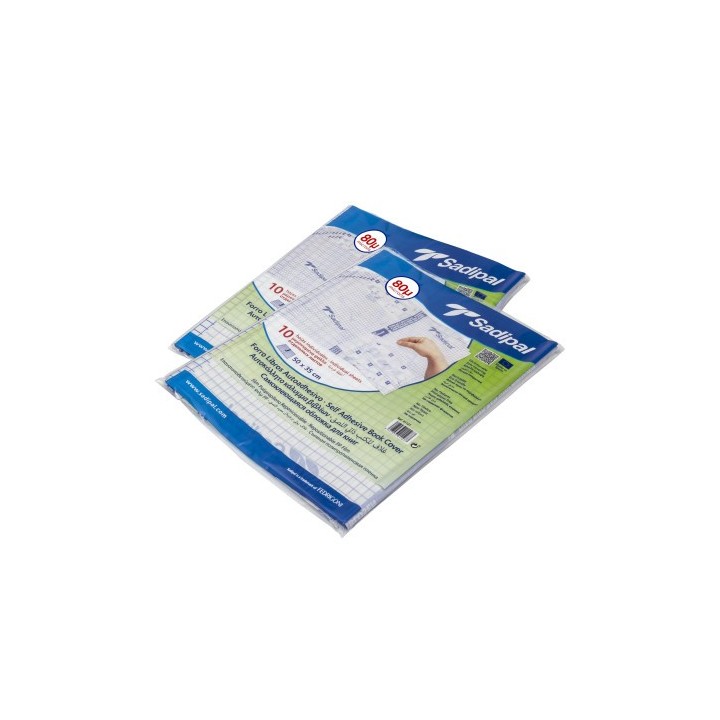 sadipal pack 10 hojas individuales forro adhesivo reposicionable   0,50 x 0,35 m   80 micras sadipal