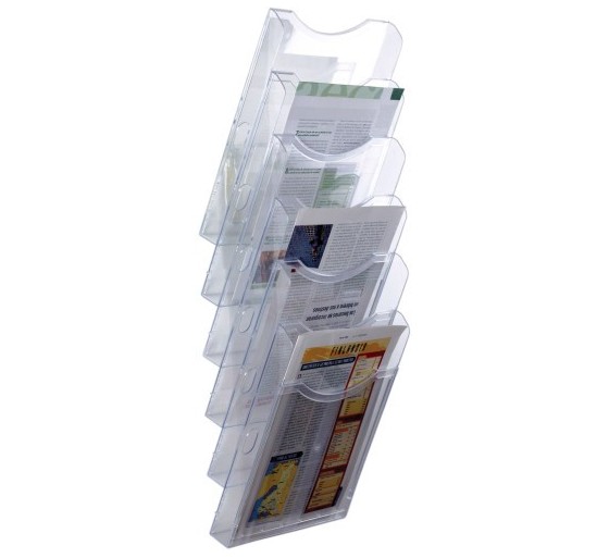 archivo 2000 expositor mural archiplay 6 compartimentos a4 vertical 190x235x685mm transparente archi