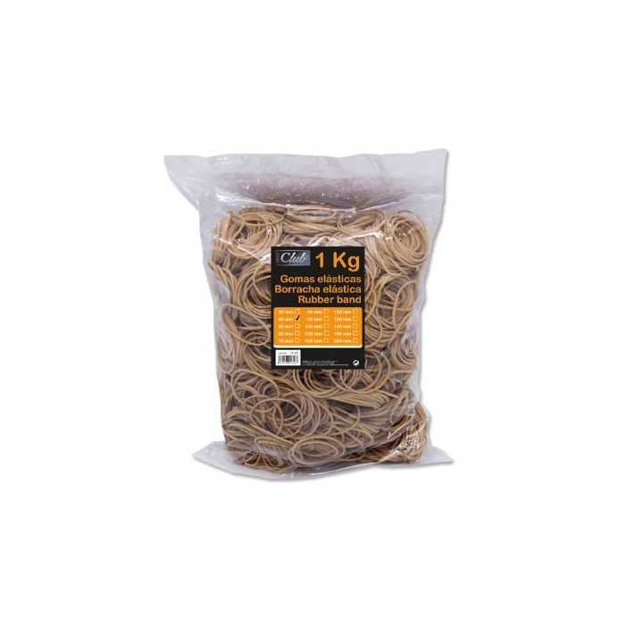 office club bolsa 1 kg. gomas elasticas no 40 de 4 cm. largo office club 301756