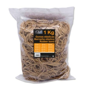 office club bolsa 1 kg. gomas elasticas no 150 de 15 cm. largo office club 301759