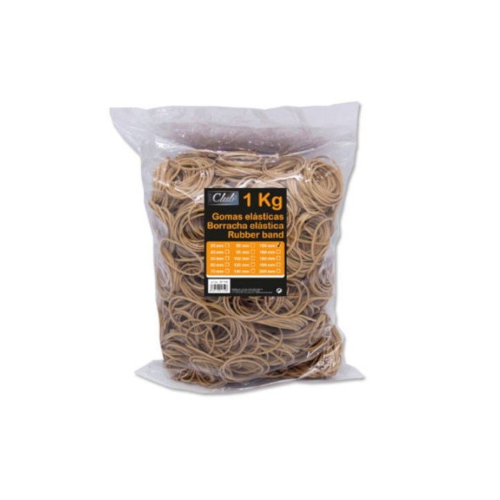 office club bolsa 1 kg. gomas elasticas no 150 de 15 cm. largo office club 301759