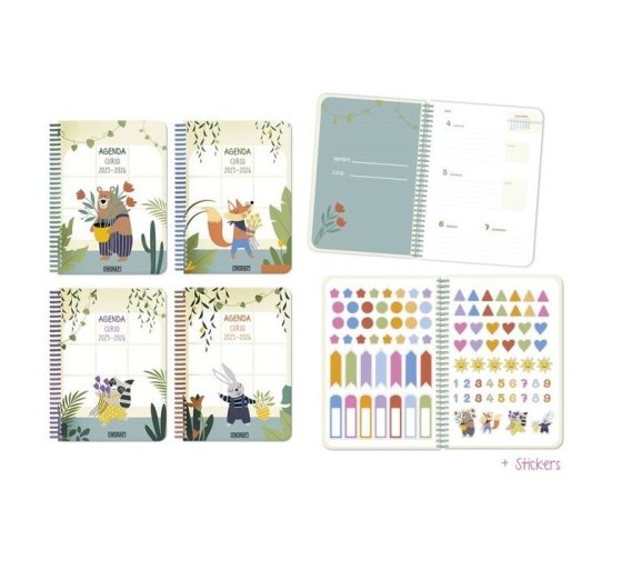 ingraf agenda escolar 2025 2026 animals 4 semana vista tapa carton ingraf 333351