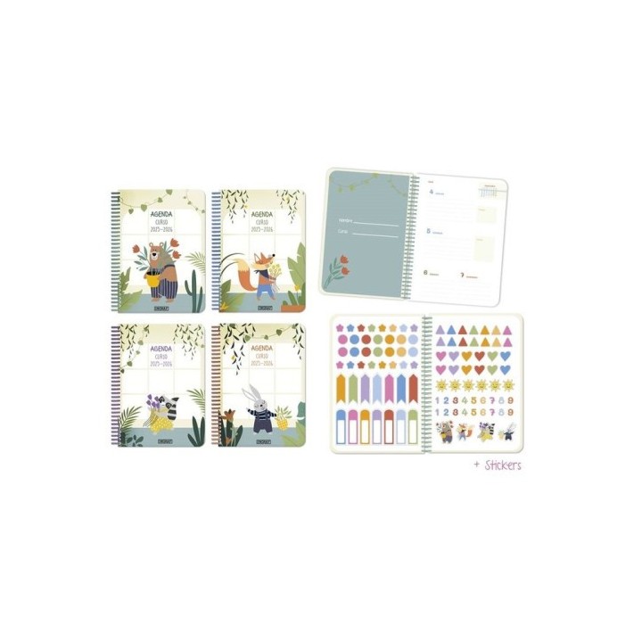 ingraf agenda escolar 2025 2026 animals 4 semana vista tapa carton ingraf 333351