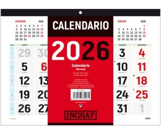ingraf calendario 2026 pared horizontal doble cara castellano ingraf 333427