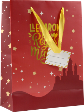 bismark bolsa papel reyes magos s  24x10x32 cm  foil con tarjeta colgante colores surtidos bismark 3