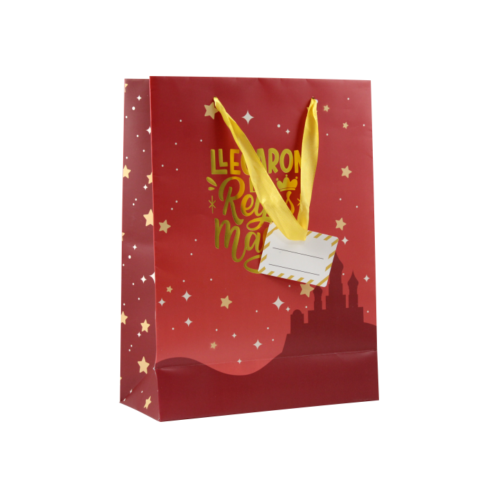 bismark bolsa papel reyes magos s  24x10x32 cm  foil con tarjeta colgante colores surtidos bismark 3