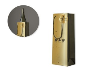 bismark bolsa botella dorada reyes magos  12x33,7x10 cm  bismark 333674