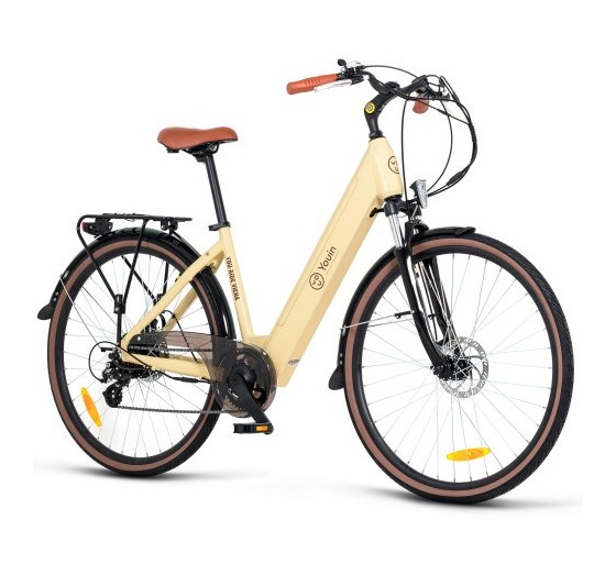 youin youin you ride viena   paseo   rueda 28â   bateria integrada y extraible   crema