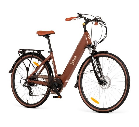 youin youin youride viena   paseo   rueda 28â   bateria integrada y extraible   ocre