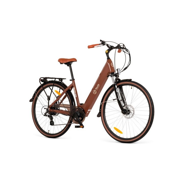 youin youin youride viena   paseo   rueda 28â   bateria integrada y extraible   ocre