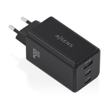 cargador gan aisens 100w 2xusb c pd3.0 qc4.0 qc5.0 1xusb a qc3.0