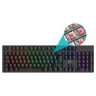 teclado gaming hiditec gk400 usb retroiluminado mecanico negro