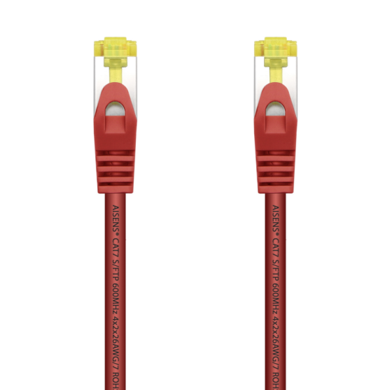 cable red aisens latiguillo rj45 lszh cat.7 sftp pimf 25cm rojo