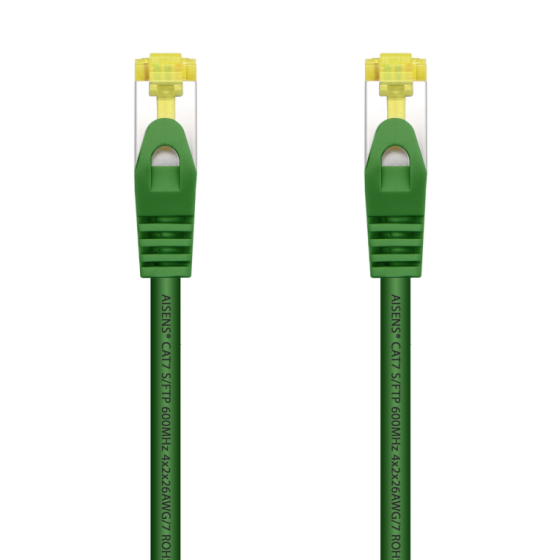 cable red aisens latiguillo rj45 lszh cat.7 sftp pimf 25cm verde