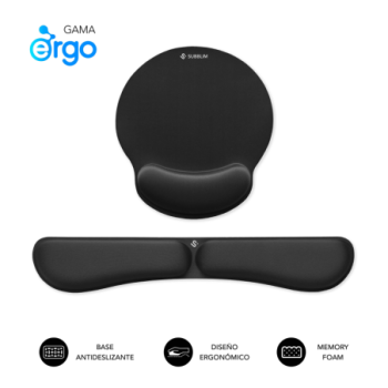 pack subblim ergo memoryflex   keyb wrist and mouse pad negro