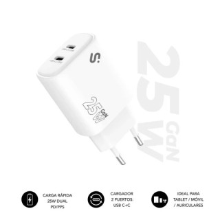 subblim subblim cargador gan 25w charger usb c+c