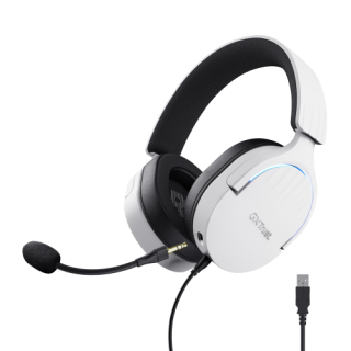trust trust gxt 490 fayzo auriculares alambrico diadema motocicleta usb tipo a negro, blanco