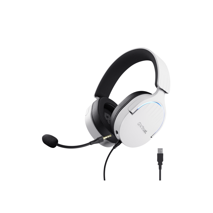 trust trust gxt 490 fayzo auriculares alambrico diadema motocicleta usb tipo a negro, blanco