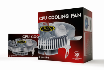 ventilador de refrigeracion gembird   de cpu 9 cm 55 w led azul 4 pin