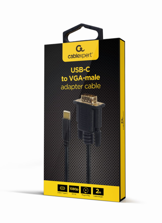 adaptador usb c a vga m 2 m negro blister