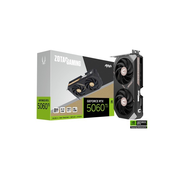 zotac vga zotac rtx 5060 ti 8gb amp,nv,rtx5060ti,8gb,gddr7,128bit,1hdmi+3dp,2 ventiladores  2 ventil