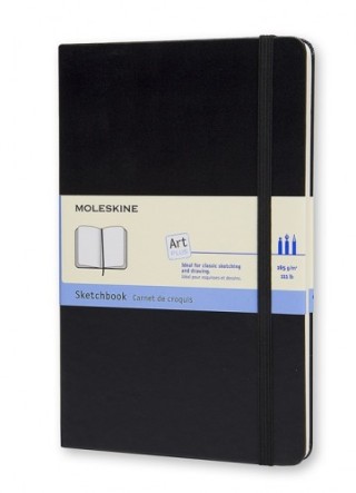 moleskine cuaderno de bocetos negro l  13x21cm  moleskine artqp063
