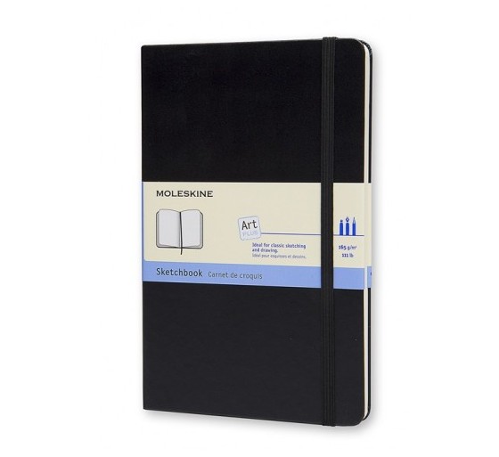 moleskine cuaderno de bocetos negro l  13x21cm  moleskine artqp063