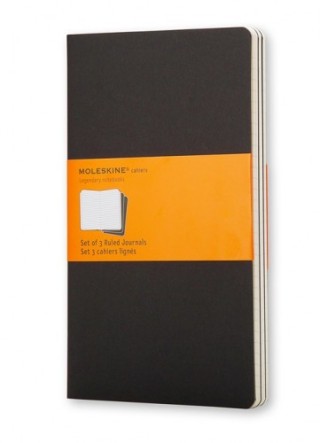 moleskine set de 3 libretas cahier negras l  13x21cm  rayas moleskine qp316