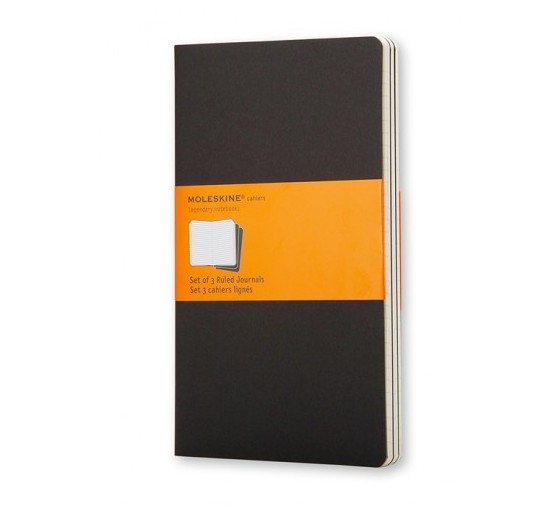 moleskine set de 3 libretas cahier negras l  13x21cm  rayas moleskine qp316