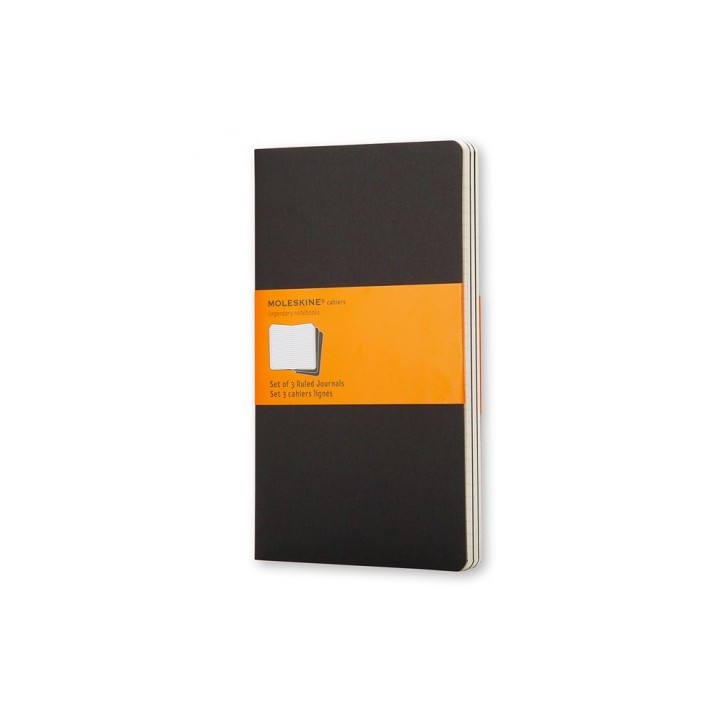 moleskine set de 3 libretas cahier negras l  13x21cm  rayas moleskine qp316