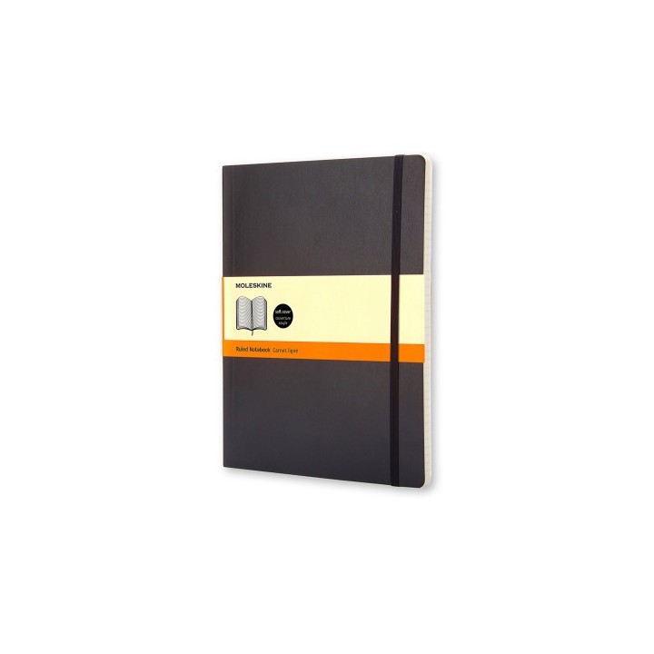 moleskine libreta clasica tapa blanda negra xl  19x25cm  rayada moleskine qp621