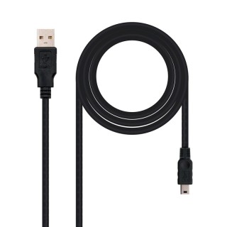 nanocable cable usb 2.0, a/m mini b/m, negro, 0.5m
