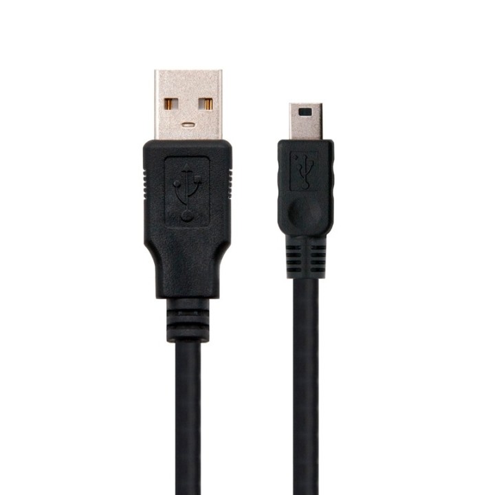 nanocable cable usb 2.0, a/m mini b/m, negro, 0.5m
