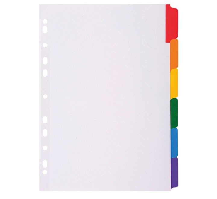 sep. cart. exacompta a4 6pos. 160gr bl+pest col.