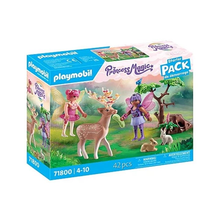 playmobil playmobil    starter pack hadas con animales del bosque