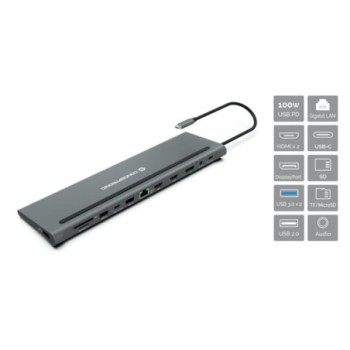 conceptronic docking station conceptronic  usb tipo c donn17g 2 x hdmi    1 x dp    2 x usb 3.0    1