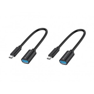 conceptronic adaptador usb tipo c a usb tipo a conceptronic 20cm    macho   hembra    pack 2 unidade