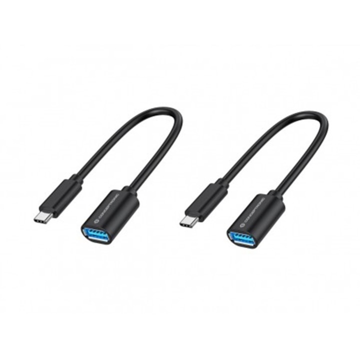 conceptronic adaptador usb tipo c a usb tipo a conceptronic 20cm    macho   hembra    pack 2 unidade