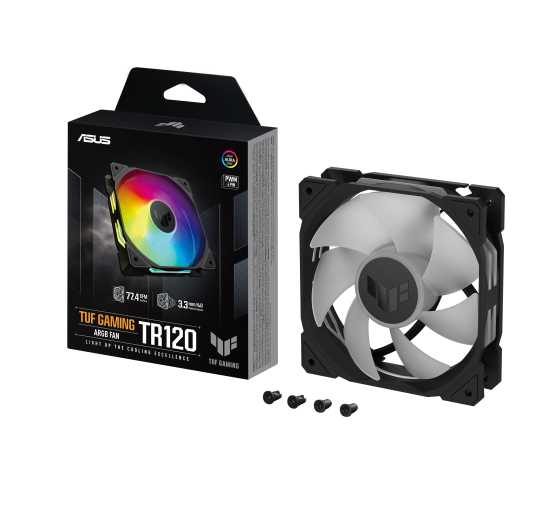 asus asus tuf gaming tr120 argb fan   single pack carcasa del ordenador ventilador 12 cm negro