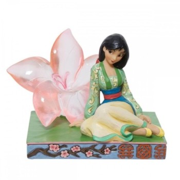 enesco figura de resina enesco disney mulan con flor de cerezo
