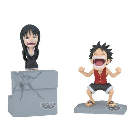 banpresto figura banpresto one piece world collectable log stories luffy & robin 10cm