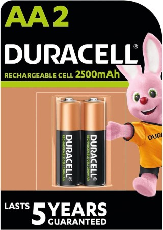 pack 2 pilas duracell recargable 2500mah aa