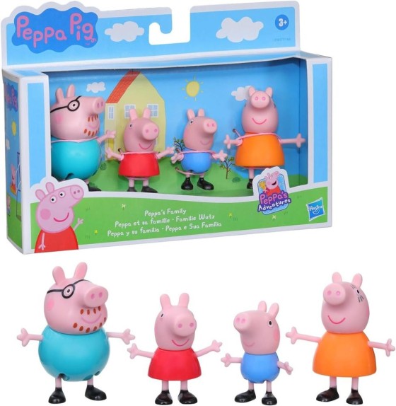 hasbro set de 4 figuras peppa pig y su familia