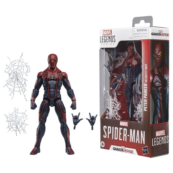 hasbro figura hasbro marvel legends series gamerverse spider   man peter parker velocity suit