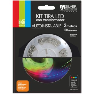 silver kit tira led silver electronics 540 lm   m    3m    12v    7.2w   m    rgb
