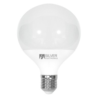 silver bombilla led decorativa silver electronics globo 12w 90w    e27    3000k    1155 lm    luz ca