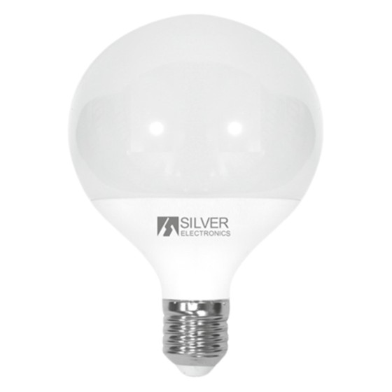 silver bombilla led decorativa silver electronics globo 12w 90w    e27    3000k    1155 lm    luz ca